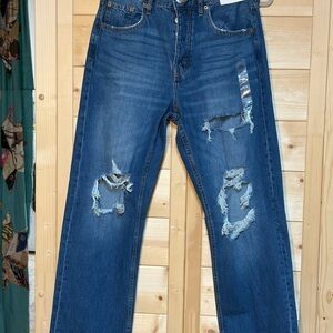 Women’s Aeropostale 90s Baggy Button Fly Distressed Jeans